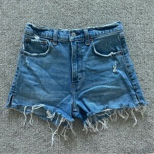 Abercrombie & Fitch The Mom Short High Rise Blue Jean Shorts Size 25/0